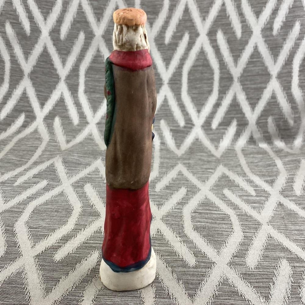 Vintage Ceramic Wiseman with Lantern Teddy Bear & Garland Date 1927 In Gold - Picture 2 of 4